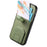 For iPhone 17 Pro Max Case Cloth Texture TPU PU Leather PC Phone Back Cover with Card Holder Kickstand - Green - 3
