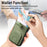 For iPhone 17 Pro Max Case Cloth Texture TPU PU Leather PC Phone Back Cover with Card Holder Kickstand - Green - 7