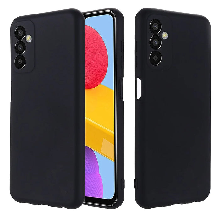 Shockproof Slim Case for Samsung Galaxy F13 4G Liquid Silicone Phone Cover Anti-Drop Protective Case with Strap - Black - 2