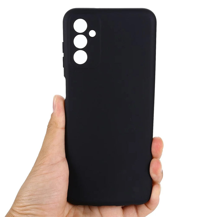 Shockproof Slim Case for Samsung Galaxy F13 4G Liquid Silicone Phone Cover Anti-Drop Protective Case with Strap - Black - 4
