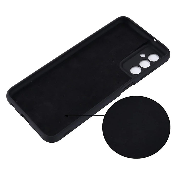 Shockproof Slim Case for Samsung Galaxy F13 4G Liquid Silicone Phone Cover Anti-Drop Protective Case with Strap - Black - 6