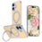 For iPhone 17 Magnetic Case Glitter Rotating Kickstand TPU Acrylic Shockproof Phone Cover - Orange - 1