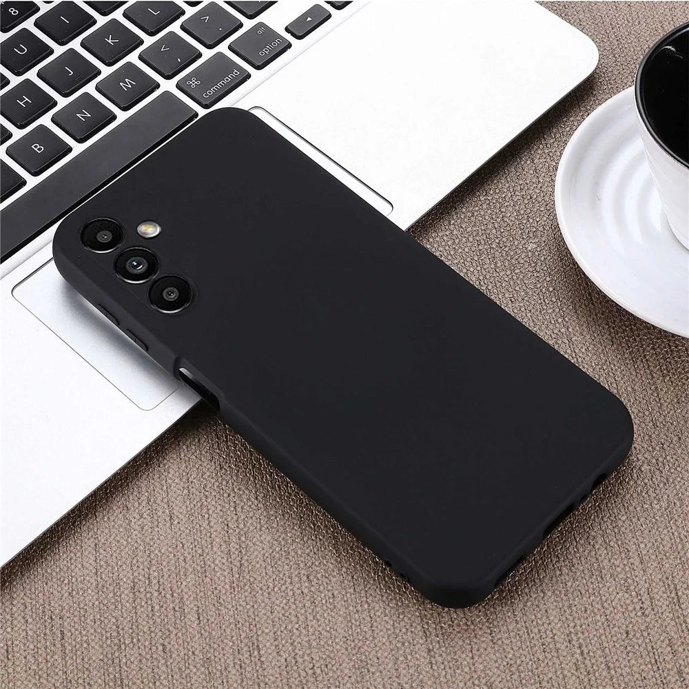 Protective Case for Samsung Galaxy A14 5G / A14 4G Shockproof Phone Case Anti-Scratch Liquid Silicone Cover with Strap - Black - 7
