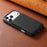 ESEBLE For iPhone 17 Pro Phone Case with Card Holder Vintage Textured PC + PU Leather Back Cover - Black - 7