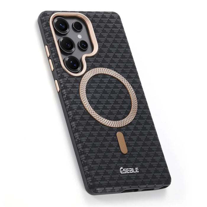 ESEBLE For Samsung Galaxy S26 Ultra Magnetic Case TPU + PU Leather Phone Cover - Black - 5