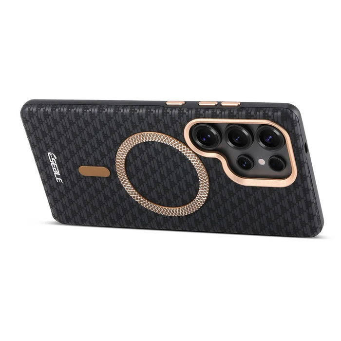 ESEBLE For Samsung Galaxy S26 Ultra Magnetic Case TPU + PU Leather Phone Cover - Black - 6