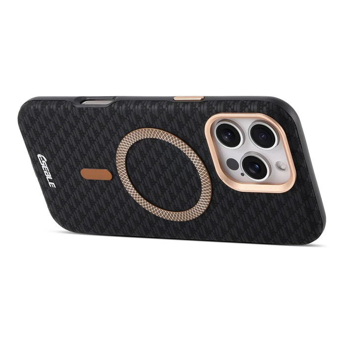 ESEBLE For iPhone 16 Pro Max Magnetic Case TPU + PU Leather Phone Cover - Black - 6