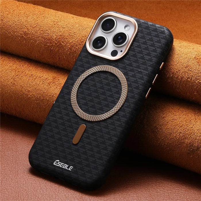 ESEBLE For iPhone 16 Pro Max Magnetic Case TPU + PU Leather Phone Cover - Black - 7