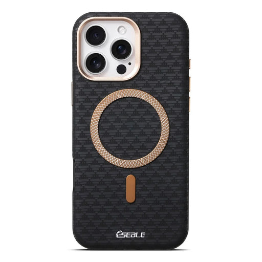 ESEBLE For iPhone 16 Pro Magnetic Case TPU + PU Leather Phone Cover Compatible with Magsafe - Black - 1