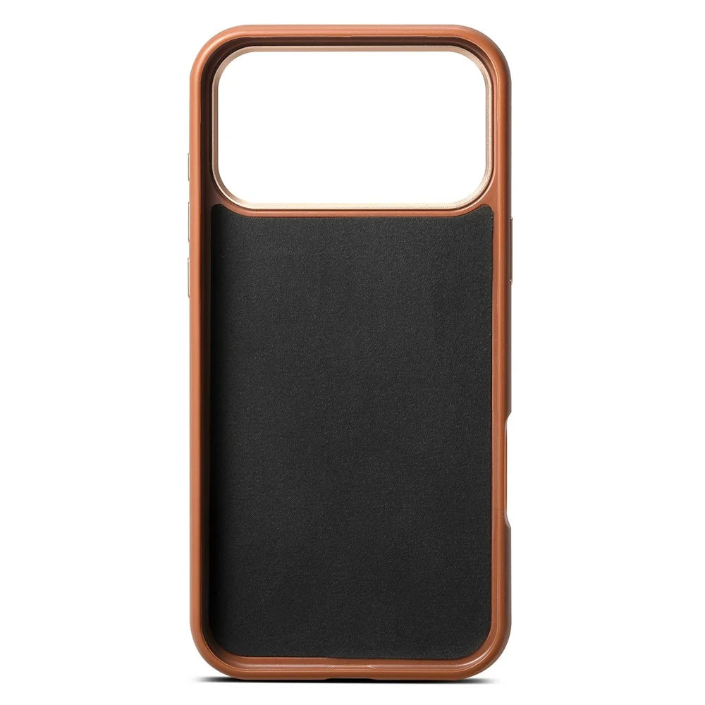 ESEBLE For iPhone 17 Pro Max Magnetic Case TPU + PU Leather Phone Cover Compatible with Magsafe - Dark Brown - 2