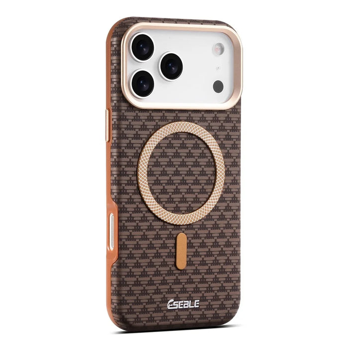 ESEBLE For iPhone 17 Pro Magnetic Case TPU + PU Leather Phone Cover Compatible with Magsafe - Dark Brown - 4