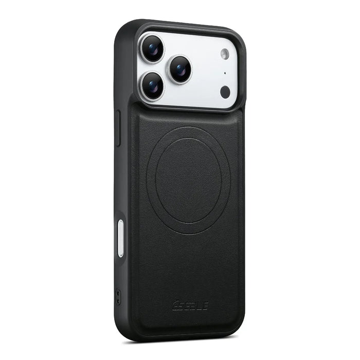 ESEBLE For iPhone 17 Pro Magnetic Case RFID Blocking TPU+PU Leather Phone Cover with Detachable Card Holder - Black - 6