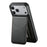 ESEBLE For iPhone 17 Pro Max Magnetic Case RFID Blocking TPU+PU Leather Phone Cover with Detachable Card Holder - Black - 2