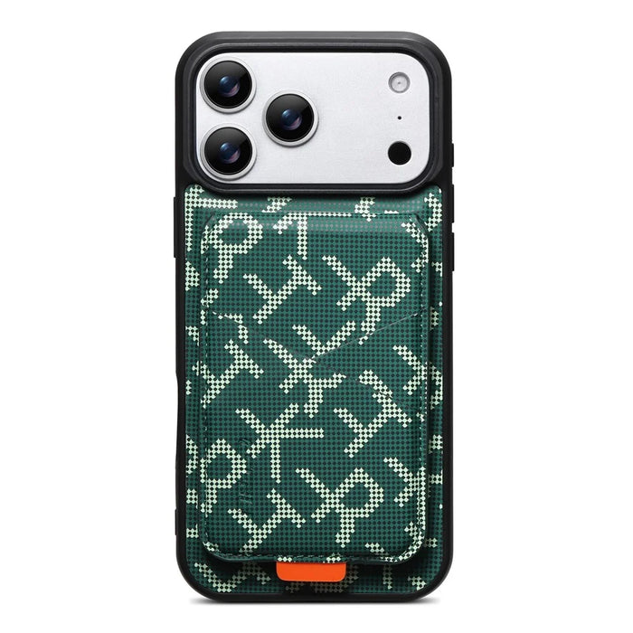ESEBLE For iPhone 17 Pro Max Magnetic Case RFID Blocking Detachable Card Holder Stand Phone Cover Compatible With MagSafe - Green - 1