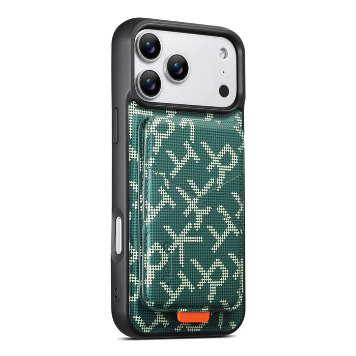 ESEBLE For iPhone 17 Pro Max Magnetic Case RFID Blocking Detachable Card Holder Stand Phone Cover Compatible With MagSafe - Green - 5