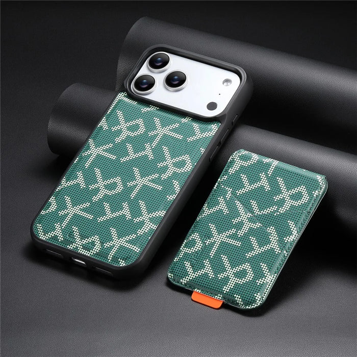 ESEBLE For iPhone 17 Pro Max Magnetic Case RFID Blocking Detachable Card Holder Stand Phone Cover Compatible With MagSafe - Green - 7
