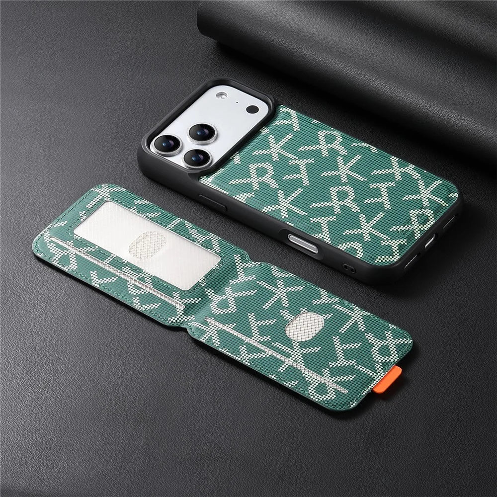 ESEBLE For iPhone 17 Pro Magnetic Case RFID Blocking Detachable Card Holder Stand Phone Cover Compatible With MagSafe - Green - 6