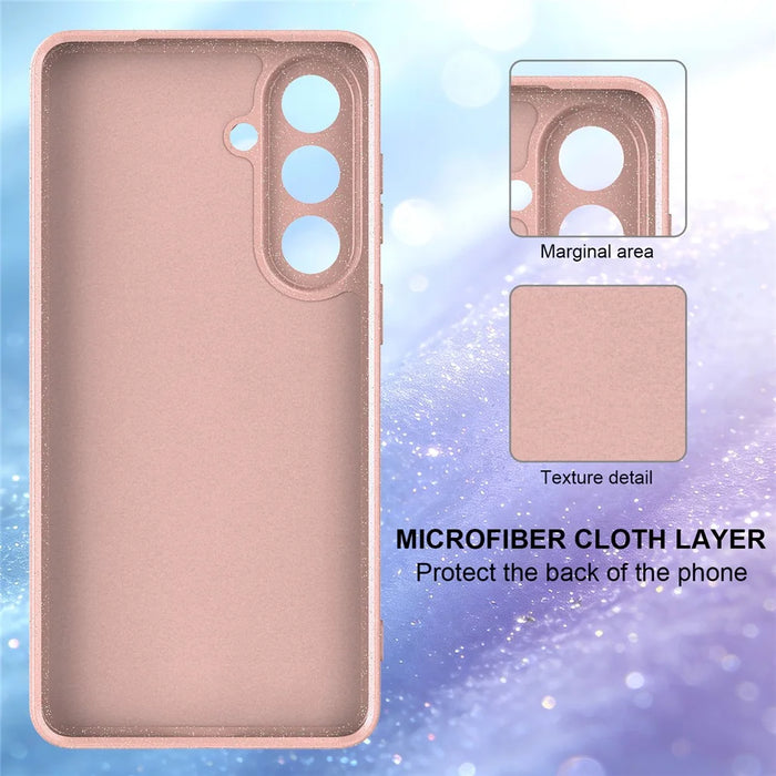 For Samsung Galaxy S26 Magnetic Case Glitter TPU Shockproof Phone Cover with Lanyard - Pink - 4