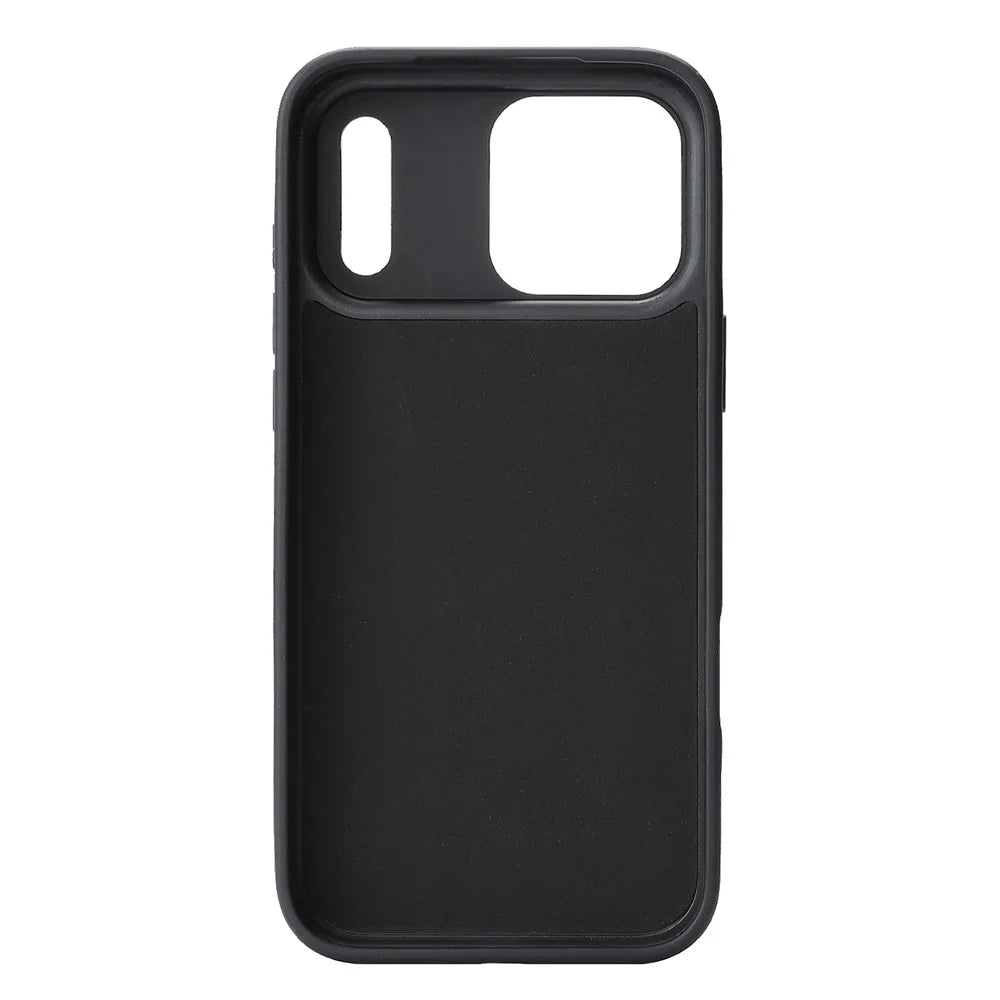 For iPhone 17 Pro Case Carbon Fiber Texture PU TPU Drop-proof Phone Back Cover with Non-Magnetic Metal Ring - Black - 4