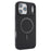 For iPhone 17 Pro Max Case Carbon Fiber Texture PU TPU Drop-proof Phone Back Cover with Non-Magnetic Metal Ring - Black - 2