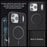 For iPhone 17 Pro Max Case Carbon Fiber Texture PU TPU Drop-proof Phone Back Cover with Non-Magnetic Metal Ring - Black - 6