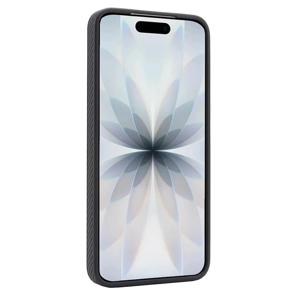 For Samsung Galaxy S26+ Case Carbon Fiber Texture PU TPU Drop-proof Phone Back Cover with Non-Magnetic Metal Ring - Black - 2
