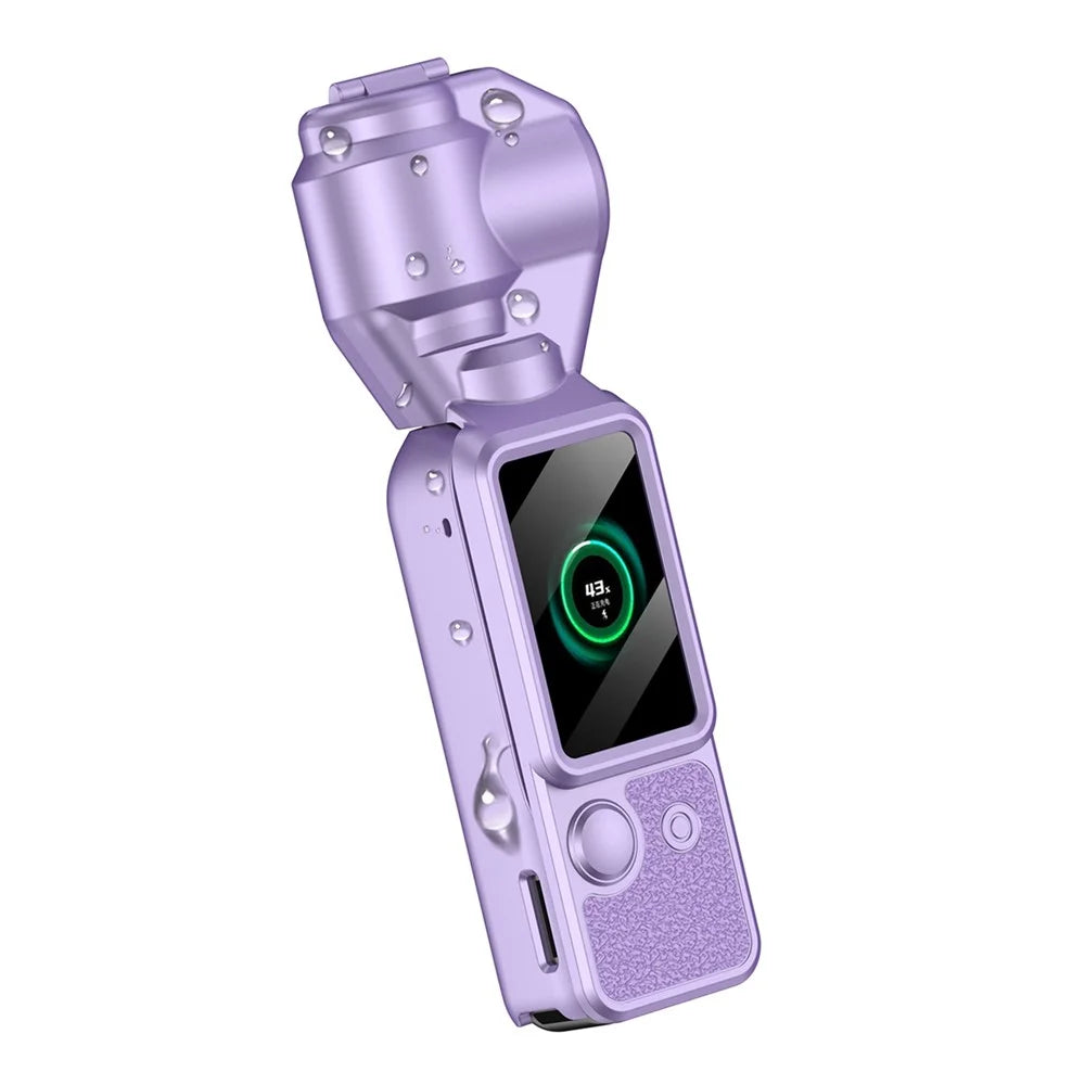 GKK For DJI Osmo Pocket 3 Camera Case Full Coverage Protective Cover with Handle Guard + Gimbal Protector + Lanyard - Purple - 3