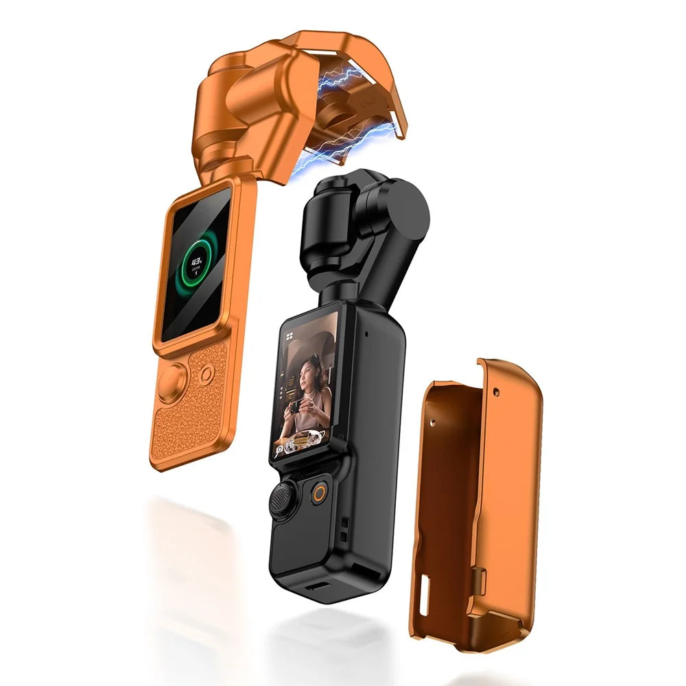 GKK For DJI Osmo Pocket 3 Camera Case Full Coverage Protective Cover with Handle Guard + Gimbal Protector + Lanyard - Purple - 5