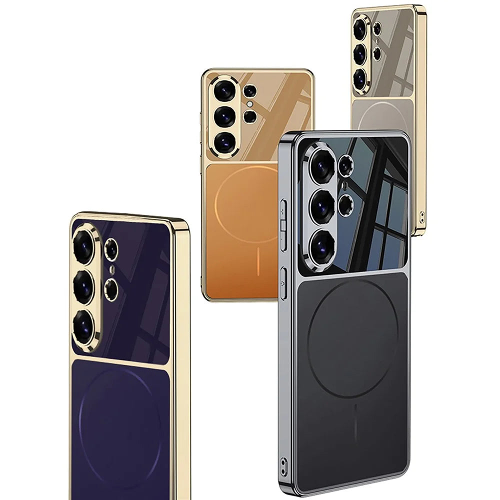 GKK For Samsung Galaxy S26 Ultra Magnetic Case Matte Electroplated Frame Phone Cover - Carbon Fiber Texture - 7