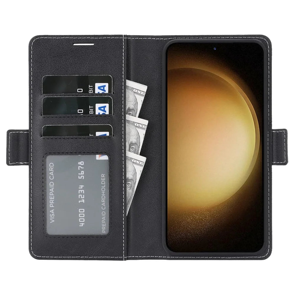 For Samsung Galaxy S26 Ultra Magnetic Phone Case Detachable 2 in 1 Leather Wallet Phone Cover - Black - 2