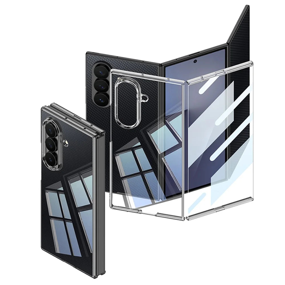 GKK For Samsung Galaxy Z TriFold 5G Case Transparent PC Phone Cover with Tempered Glass Film - Transparent - 3