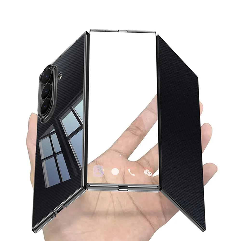 GKK For Samsung Galaxy Z TriFold 5G Case Transparent PC Phone Cover with Tempered Glass Film - Transparent - 4