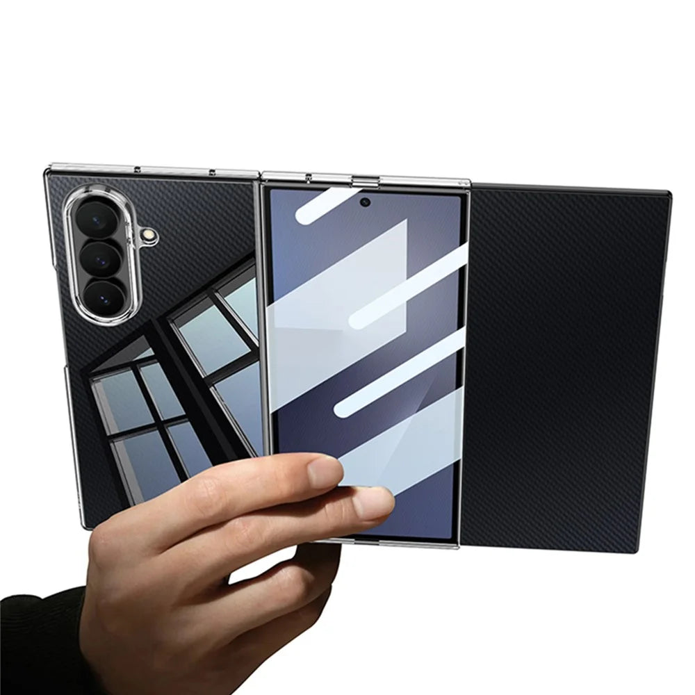 GKK For Samsung Galaxy Z TriFold 5G Case Transparent PC Phone Cover with Tempered Glass Film - Transparent - 6