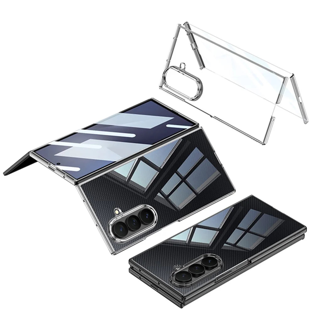 GKK For Samsung Galaxy Z TriFold 5G Case Transparent PC Phone Cover with Tempered Glass Film - Transparent - 7