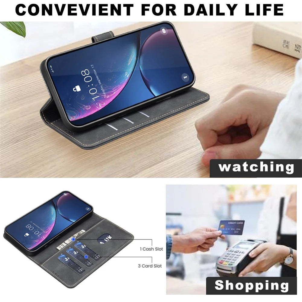BINFEN COLOR BF37 for Samsung Galaxy S26 Ultra Case RFID Blocking Wallet Stand Leather Phone Cover - Black - 3
