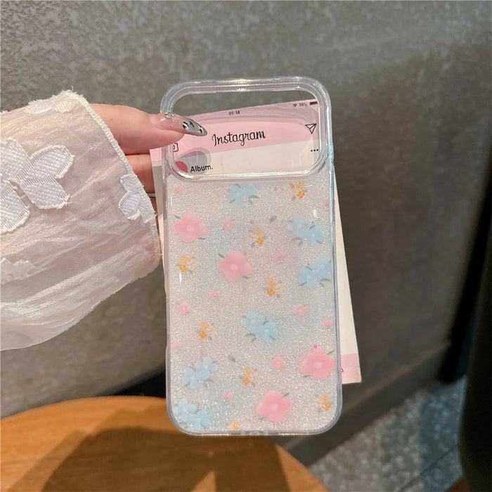 For iPhone 17 Pro TPU Case 2.5mm Glitter Epoxy Flower Pattern  Phone Back Cover - Tulip - 4