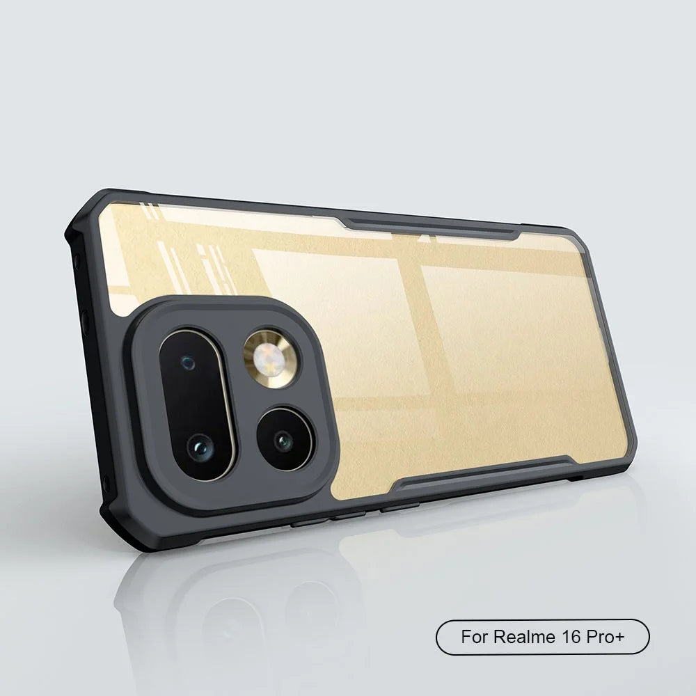 XUNDD For Realme 16 Pro+ 5G Case Dropproof TPU + Acrylic Clear Back Phone Cover - Black - 2