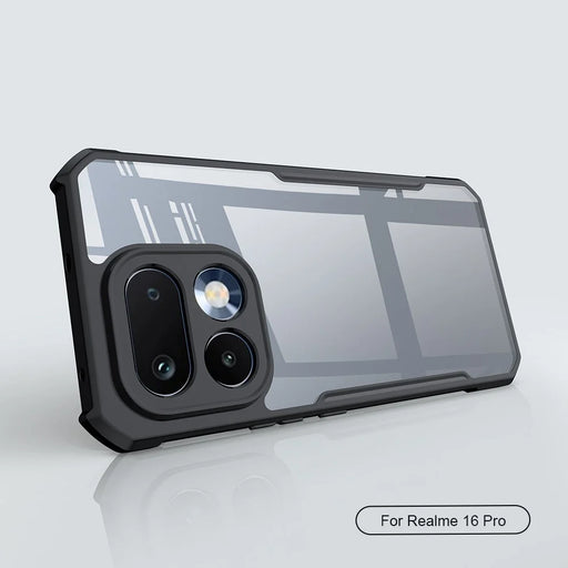 XUNDD For Realme 16 Pro 5G Case Dropproof TPU + Acrylic Clear Back Phone Cover - Black - 2