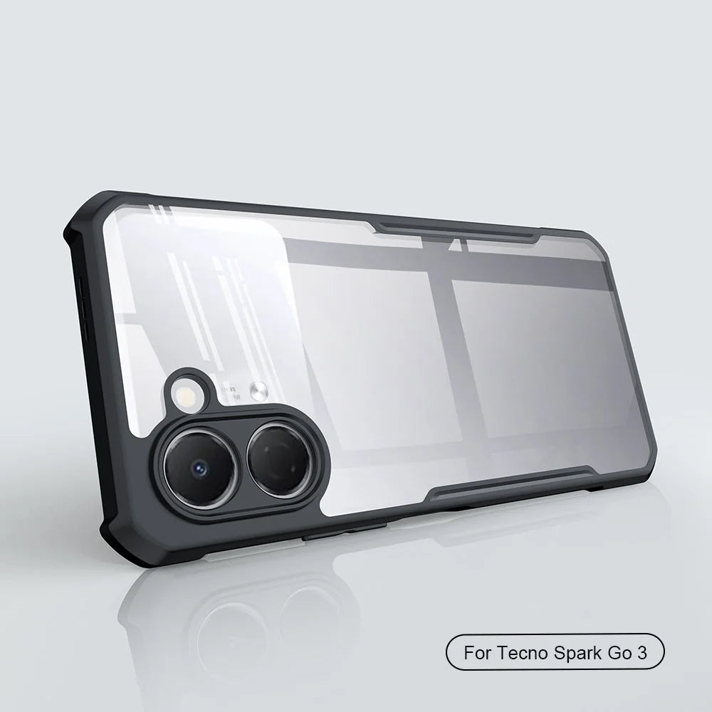 XUNDD For TECNO Spark Go 3 Case Dropproof TPU + Acrylic Clear Back Phone Cover - Black - 2
