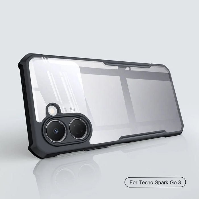 XUNDD For TECNO Spark Go 3 Case Dropproof TPU + Acrylic Clear Back Phone Cover - Black - 2