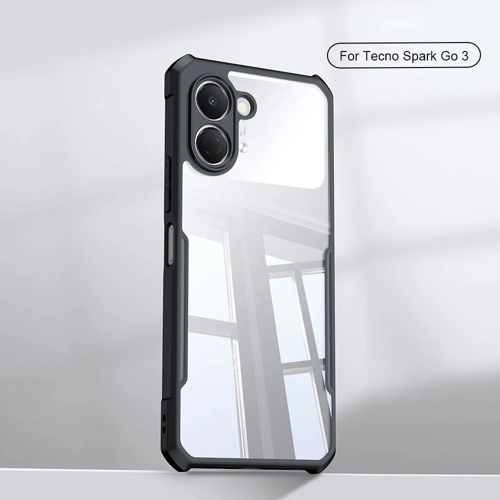 XUNDD For TECNO Spark Go 3 Case Dropproof TPU + Acrylic Clear Back Phone Cover - Black - 3