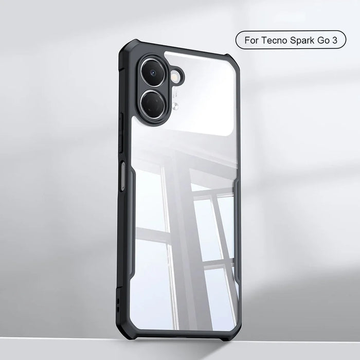 XUNDD For TECNO Spark Go 3 Case Dropproof TPU + Acrylic Clear Back Phone Cover - Black - 3
