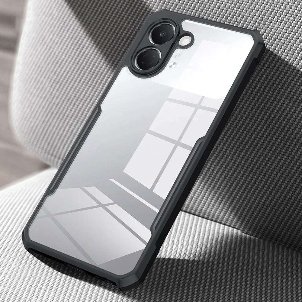 XUNDD For TECNO Spark Go 3 Case Dropproof TPU + Acrylic Clear Back Phone Cover - Black - 4