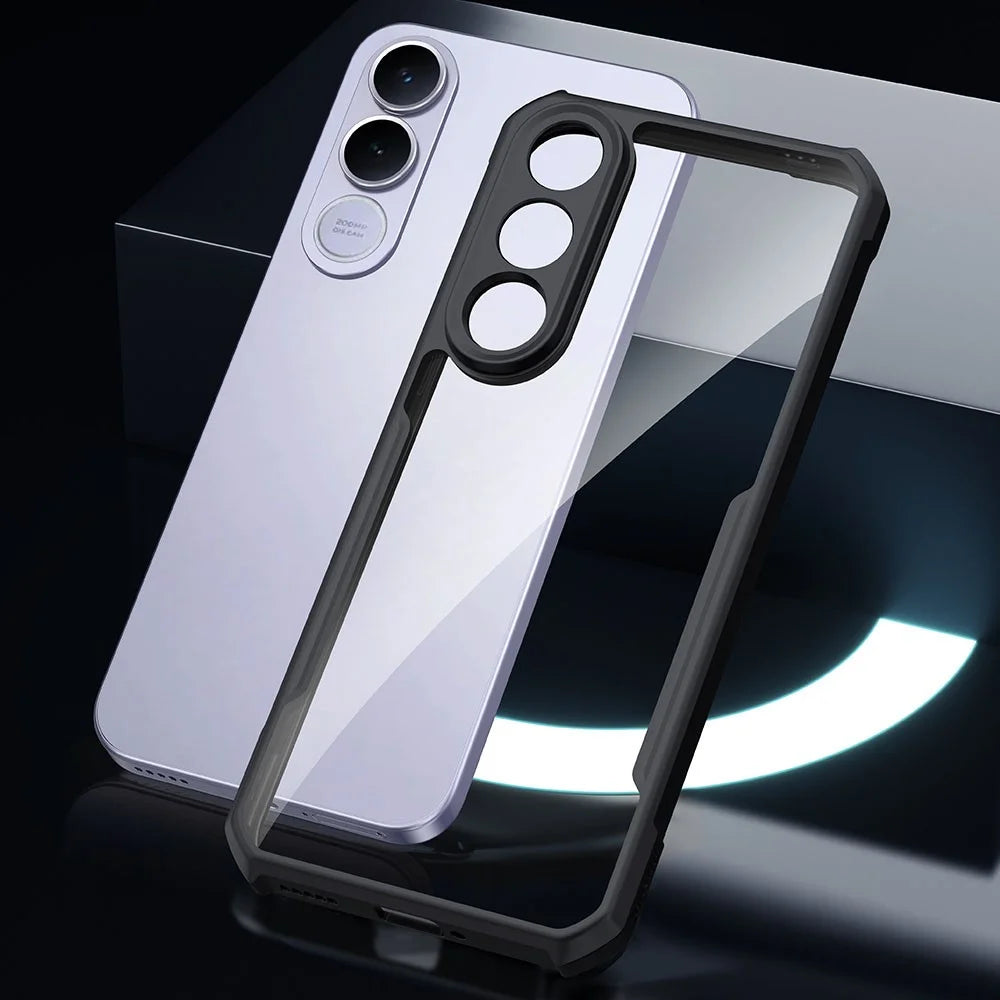 XUNDD For vivo V70 FE 5G Case Dropproof TPU + Acrylic Clear Back Phone Cover - Black - 5