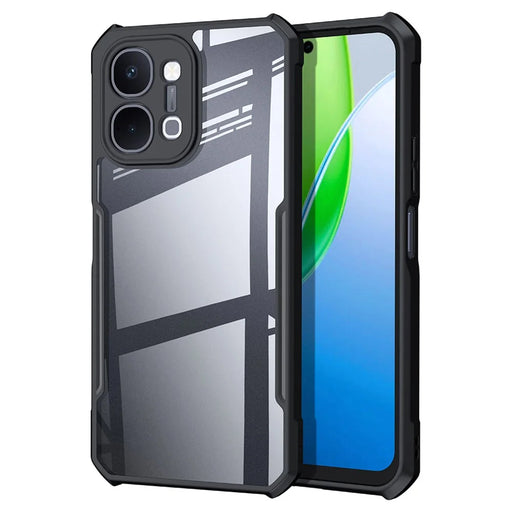 XUNDD For vivo Y31d 4G Case Dropproof TPU + Acrylic Clear Back Phone Cover - Black - 1