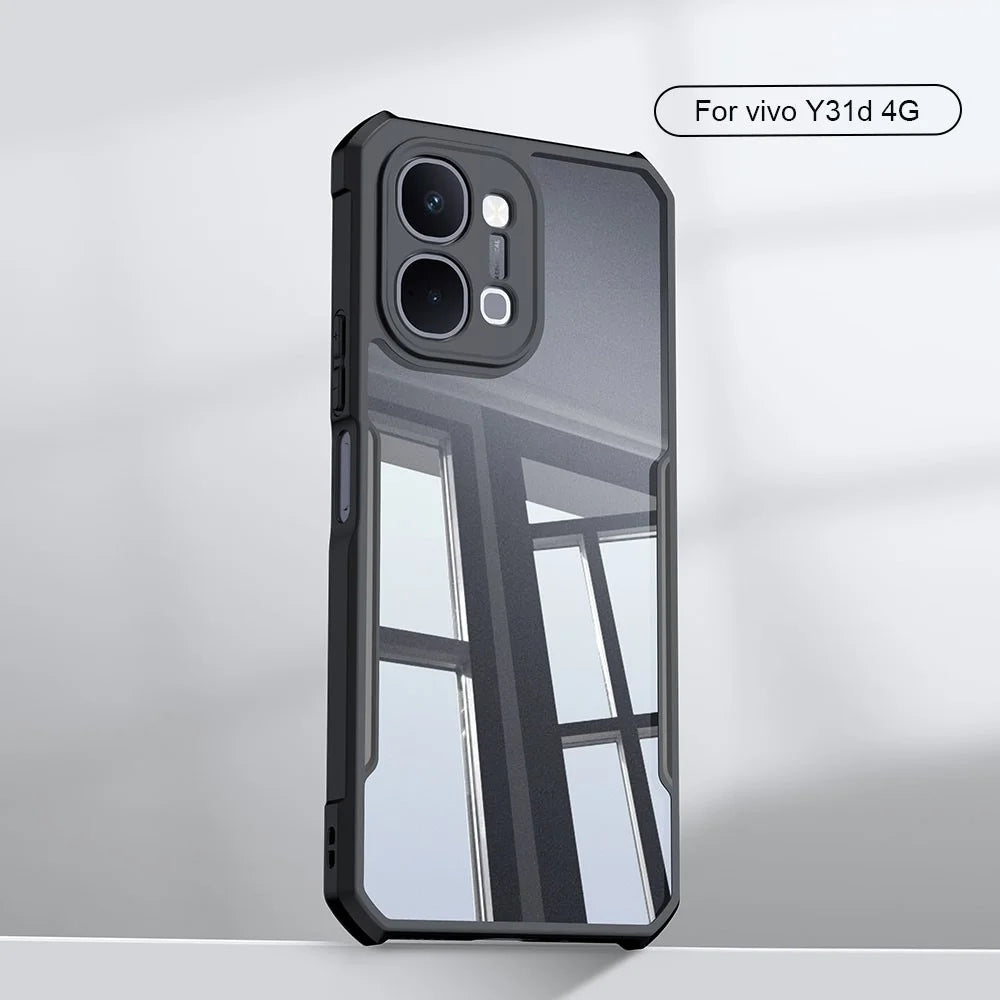 XUNDD For vivo Y31d 4G Case Dropproof TPU + Acrylic Clear Back Phone Cover - Black - 3