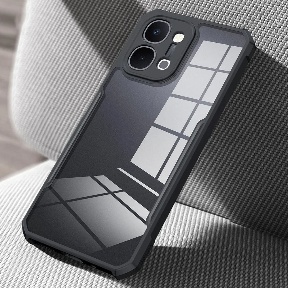XUNDD For vivo Y31d 4G Case Dropproof TPU + Acrylic Clear Back Phone Cover - Black - 4