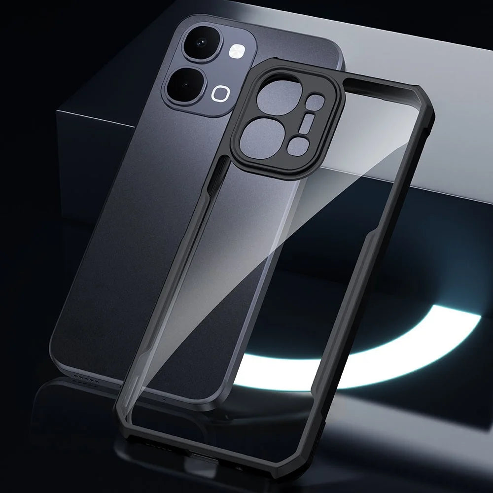 XUNDD For vivo Y31d 4G Case Dropproof TPU + Acrylic Clear Back Phone Cover - Black - 5