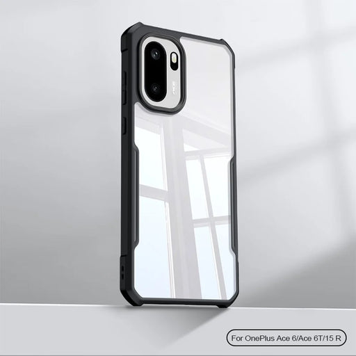 XUNDD For OnePlus Ace 6 5G  /  15R 5G  /  Ace 6T 5G Case Dropproof TPU + Acrylic Clear Back Phone Cover - Black - 2