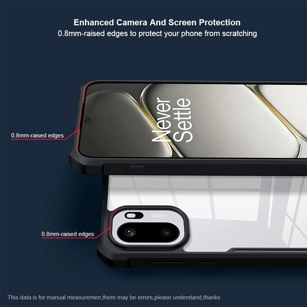 XUNDD For OnePlus Ace 6 5G  /  15R 5G  /  Ace 6T 5G Case Dropproof TPU + Acrylic Clear Back Phone Cover - Black - 3
